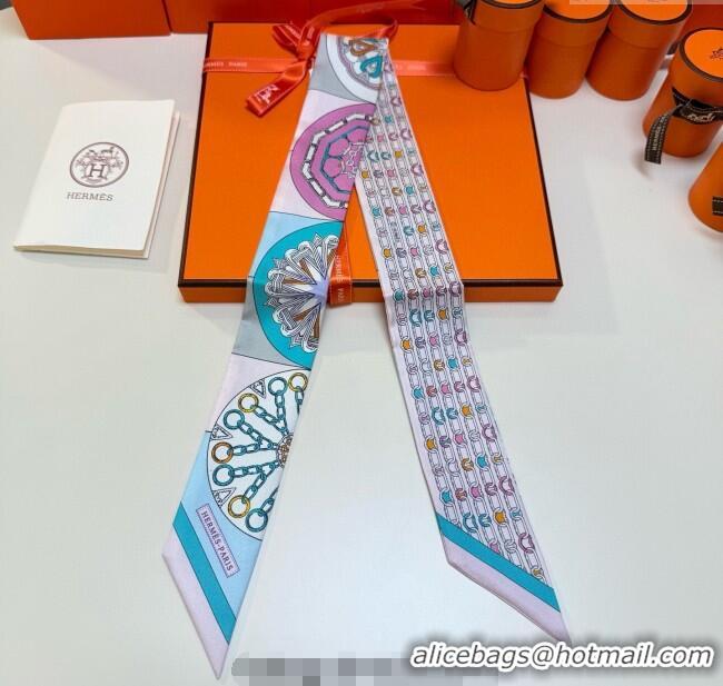 Promotional Hermes Effet Kaleidoscope Silk Twilly Bandeau Scarf 5x86.5cm 7063 Pink 2025