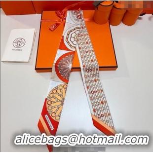 Inexpensive Hermes Effet Kaleidoscope Silk Twilly Bandeau Scarf 5x86.5cm 7063 Orange 2025