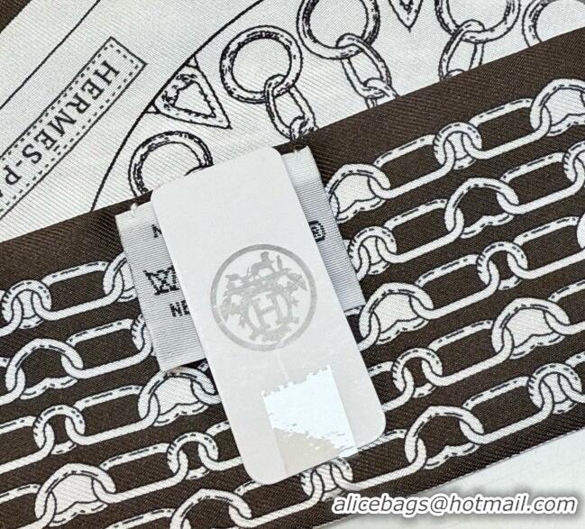 Most Popular Hermes Effet Kaleidoscope Silk Twilly Bandeau Scarf 5x86.5cm 7063 Black 2025