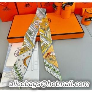 Top Design Hermes Precious Silk Twilly Bandeau Scarf 5x86cm 7063 Yellow 2025