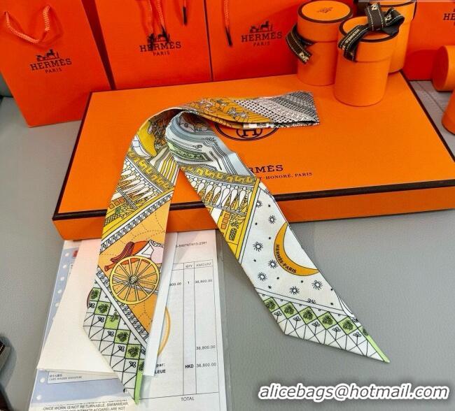 Top Design Hermes Precious Silk Twilly Bandeau Scarf 5x86cm 7063 Yellow 2025
