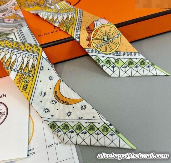 Top Design Hermes Precious Silk Twilly Bandeau Scarf 5x86cm 7063 Yellow 2025