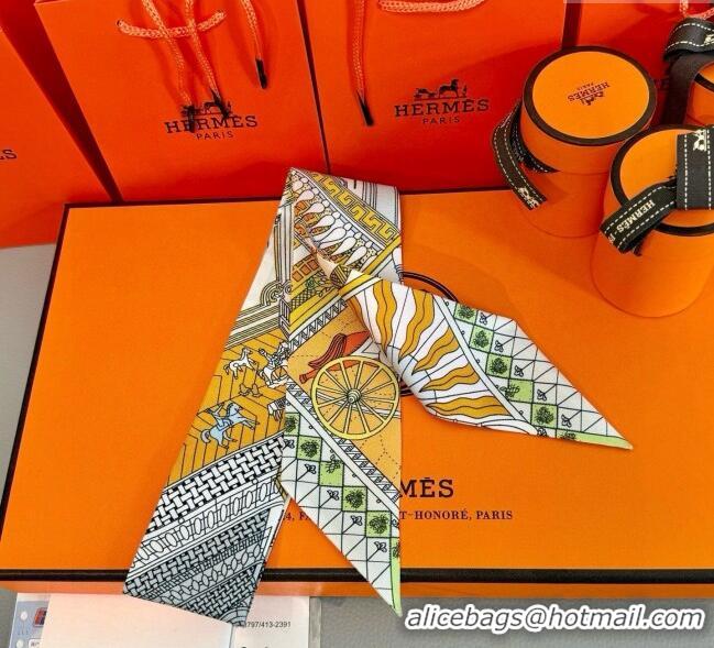 Top Design Hermes Precious Silk Twilly Bandeau Scarf 5x86cm 7063 Yellow 2025