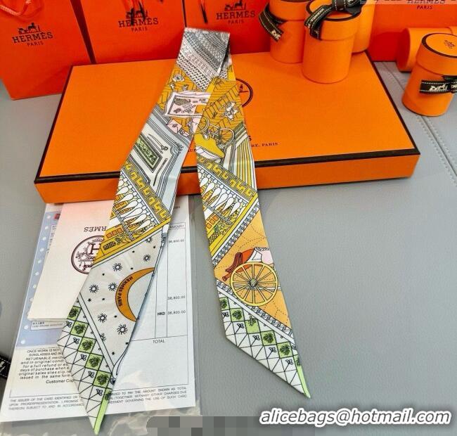 Top Design Hermes Precious Silk Twilly Bandeau Scarf 5x86cm 7063 Yellow 2025