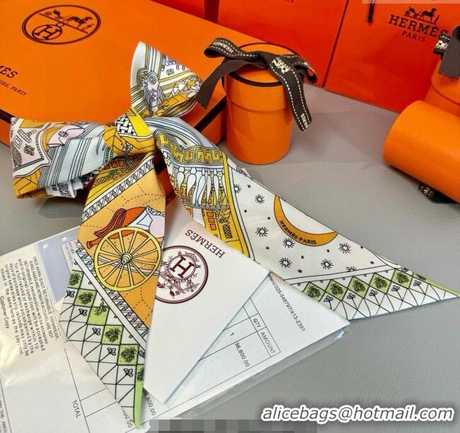 Top Design Hermes Precious Silk Twilly Bandeau Scarf 5x86cm 7063 Yellow 2025