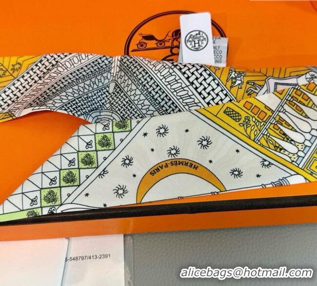 Top Design Hermes Precious Silk Twilly Bandeau Scarf 5x86cm 7063 Yellow 2025