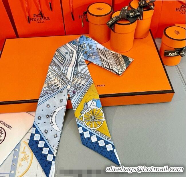 Low Cost Hermes Precious Silk Twilly Bandeau Scarf 5x86cm 7063 Blue 2025