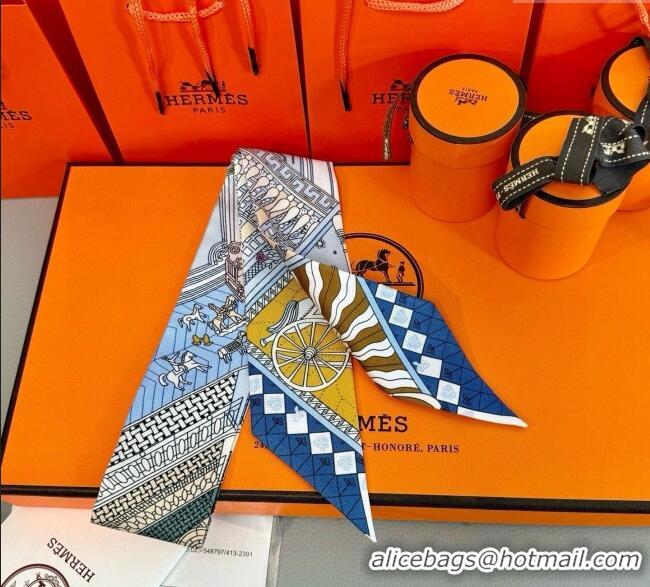 Low Cost Hermes Precious Silk Twilly Bandeau Scarf 5x86cm 7063 Blue 2025