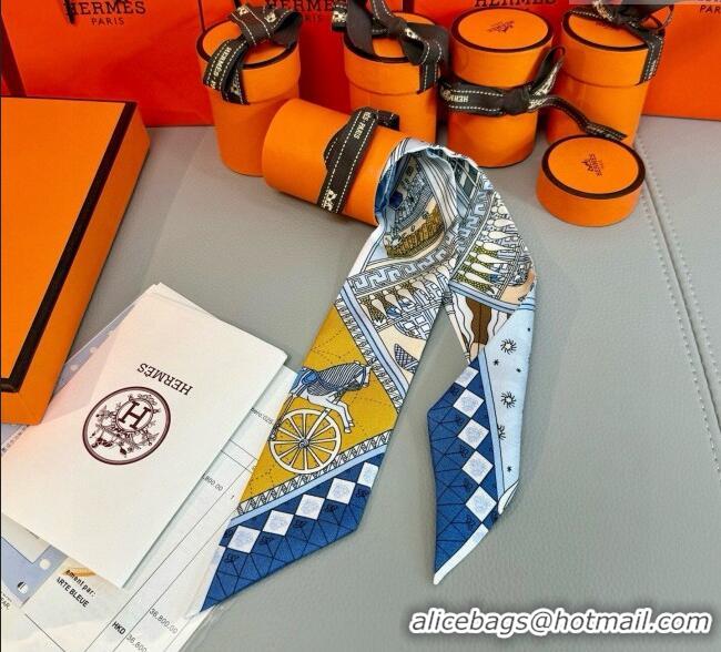 Low Cost Hermes Precious Silk Twilly Bandeau Scarf 5x86cm 7063 Blue 2025