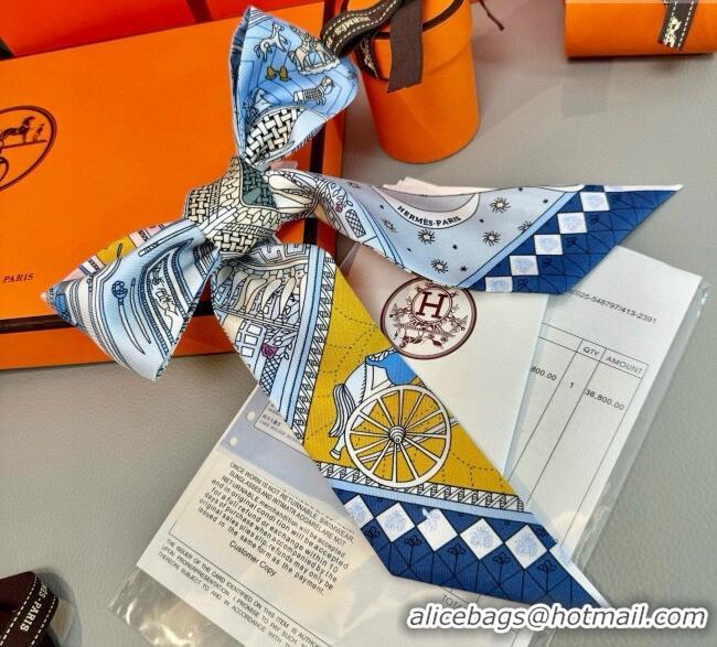 Low Cost Hermes Precious Silk Twilly Bandeau Scarf 5x86cm 7063 Blue 2025