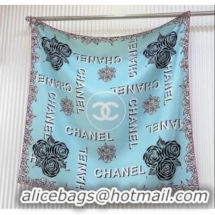 Big Discount Chanel Silk Square Scarf 90x90cm 0617 Blue 2025