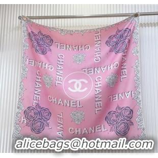 Super Quality Chanel Silk Square Scarf 90x90cm 0617 Pink 2025