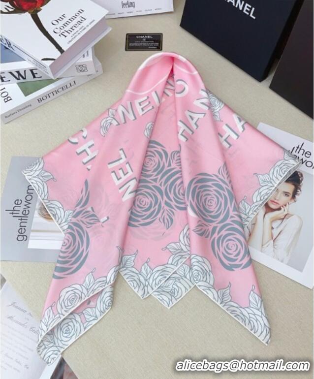 Super Quality Chanel Silk Square Scarf 90x90cm 0617 Pink 2025