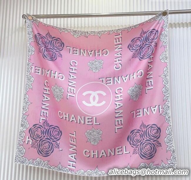 Super Quality Chanel Silk Square Scarf 90x90cm 0617 Pink 2025
