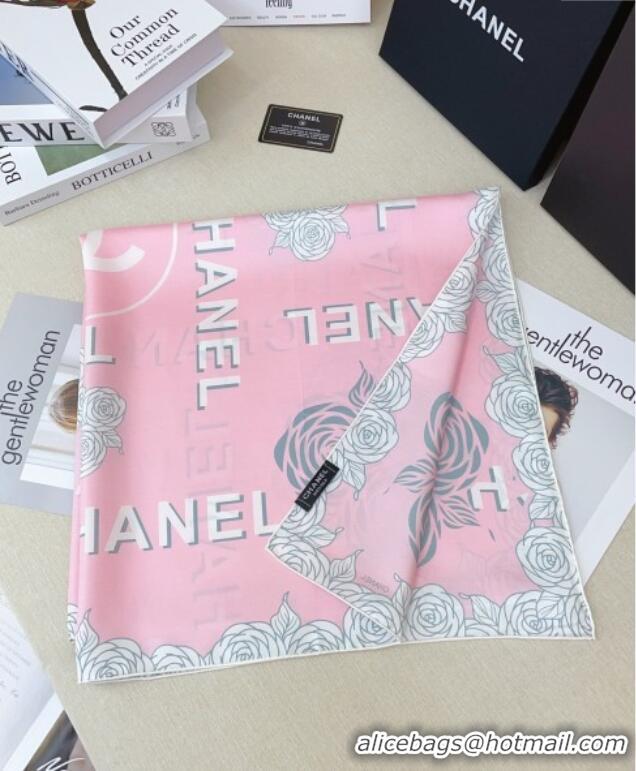 Super Quality Chanel Silk Square Scarf 90x90cm 0617 Pink 2025