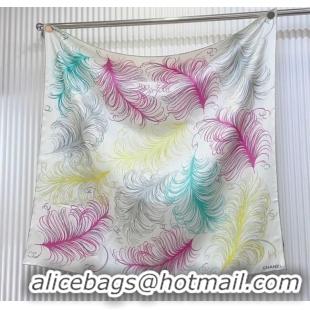 Big Discount Chanel Silk Square Scarf 90x90cm AAA934 White 2025