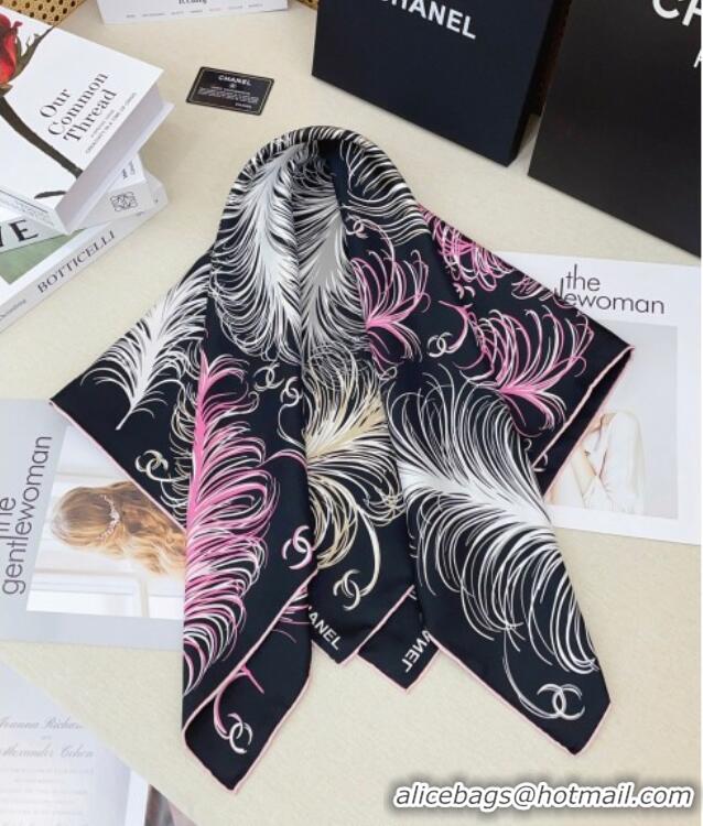 Buy Discount Chanel Silk Square Scarf 90x90cm AAA934 Black 2025
