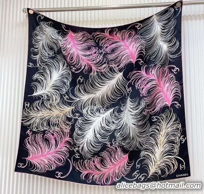 Buy Discount Chanel Silk Square Scarf 90x90cm AAA934 Black 2025