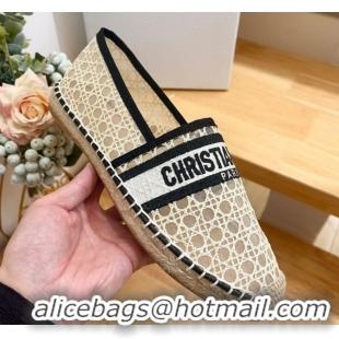 Best Price Dior Granville Espadrilles Flat in Cannage Mesh Beige 0605041