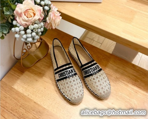 Best Price Dior Granville Espadrilles Flat in Cannage Mesh Beige 0605041