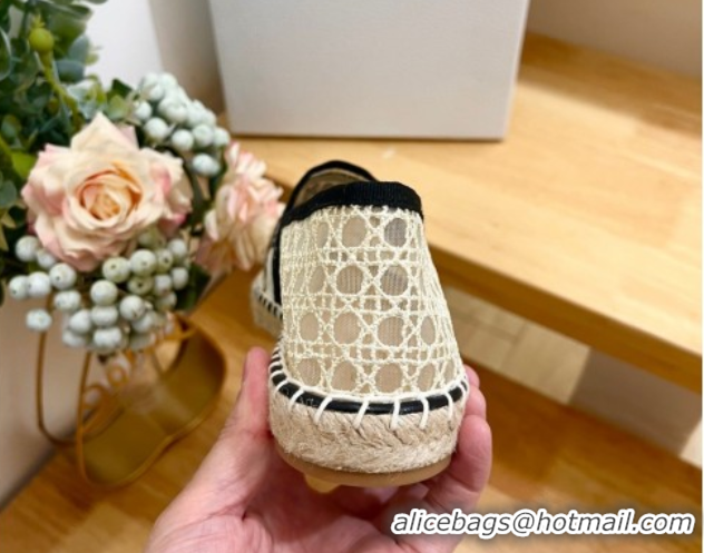 Best Price Dior Granville Espadrilles Flat in Cannage Mesh Beige 0605041