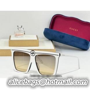 Well Crafted Gucci Sunglasses GG0733 White/Yellow 2025 