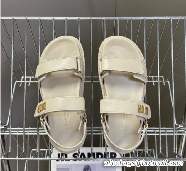 Grade Quality Dior Dioract Flat Strap Sandals in Calfskin Leather Grey 0605054