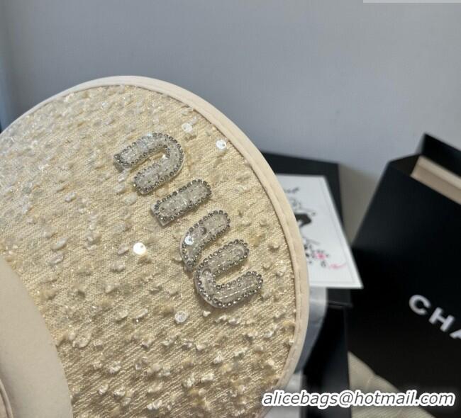 Famous Brand Miu Miu Visor Hat with Sequins 0617 White 2025