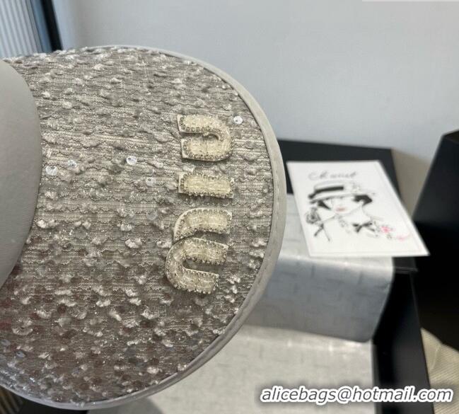 Top Quality Miu Miu Visor Hat with Sequins 0617 Grey 2025