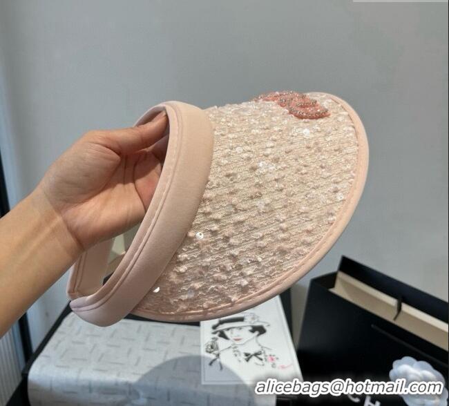 Pretty Style Miu Miu Visor Hat with Sequins 0617 Pink 2025