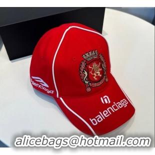 Good Product Balenciaga Canvas Baseball Hat 0617 Red 2025