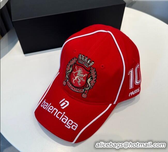 Good Product Balenciaga Canvas Baseball Hat 0617 Red 2025