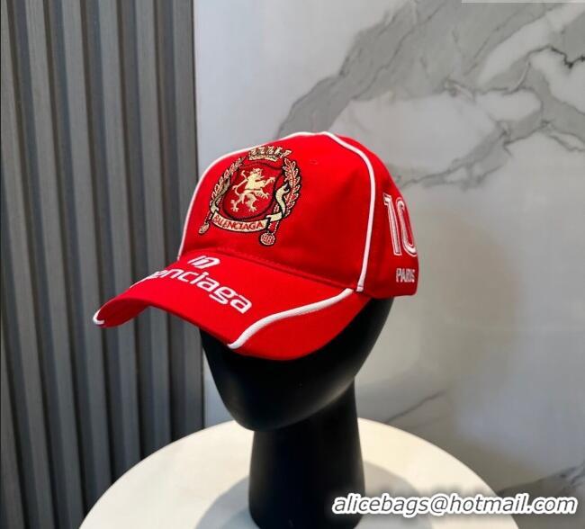 Good Product Balenciaga Canvas Baseball Hat 0617 Red 2025