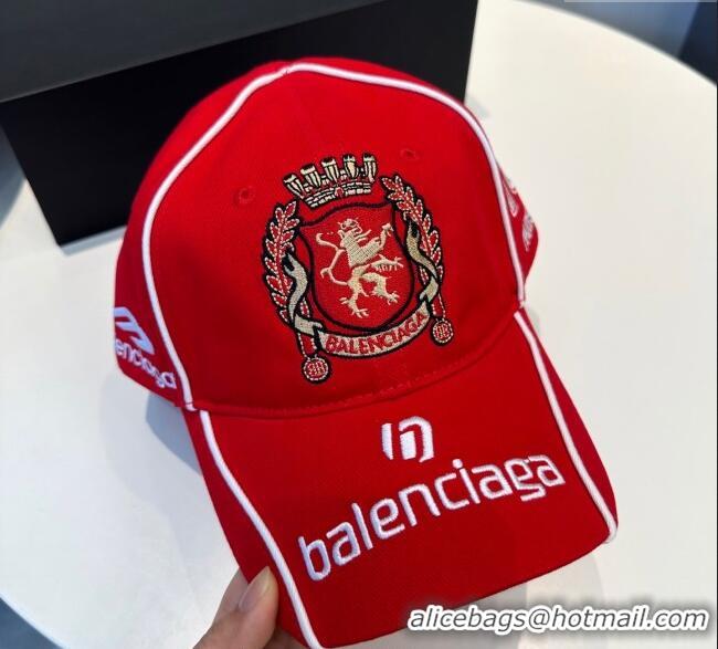 Good Product Balenciaga Canvas Baseball Hat 0617 Red 2025
