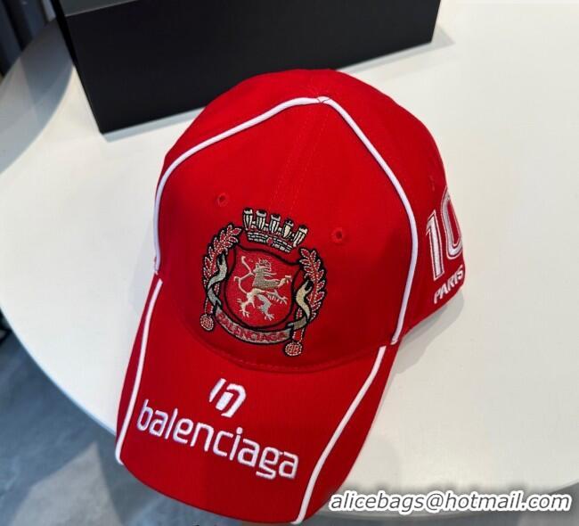 Good Product Balenciaga Canvas Baseball Hat 0617 Red 2025