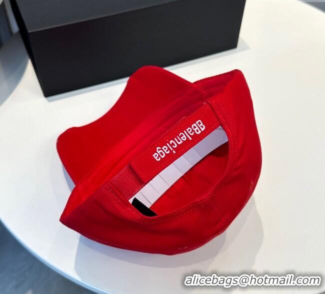 Good Product Balenciaga Canvas Baseball Hat 0617 Red 2025