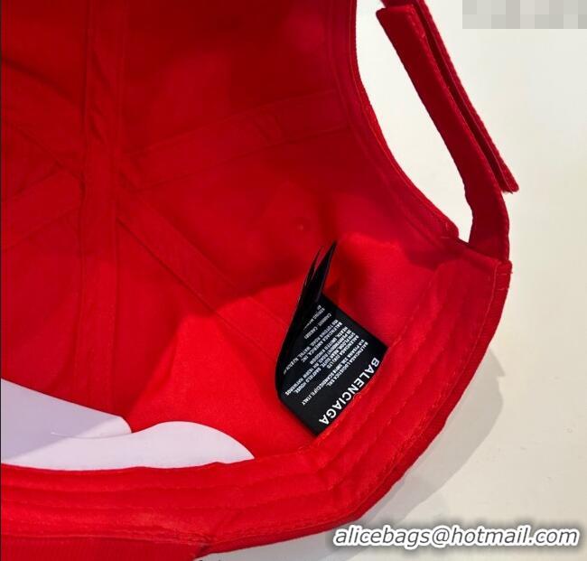 Good Product Balenciaga Canvas Baseball Hat 0617 Red 2025