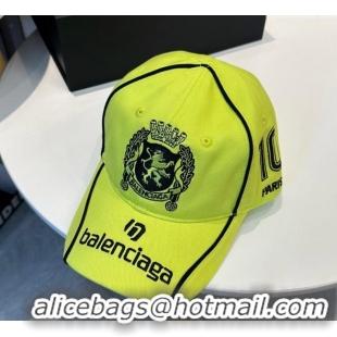 Unique Grade Balenciaga Canvas Baseball Hat 0617 Neon Green 2025
