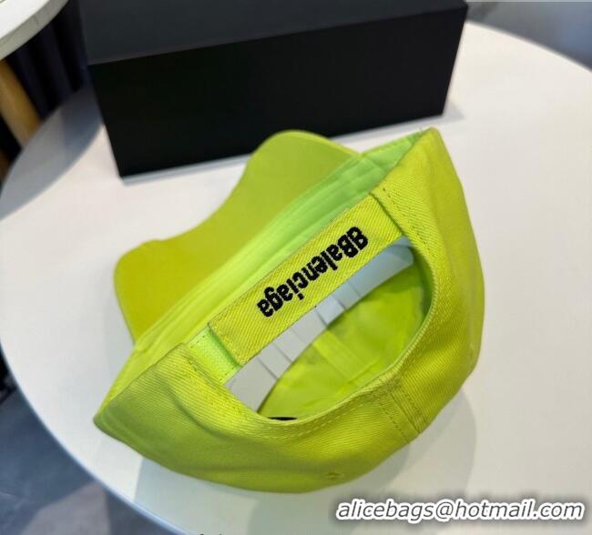 Unique Grade Balenciaga Canvas Baseball Hat 0617 Neon Green 2025