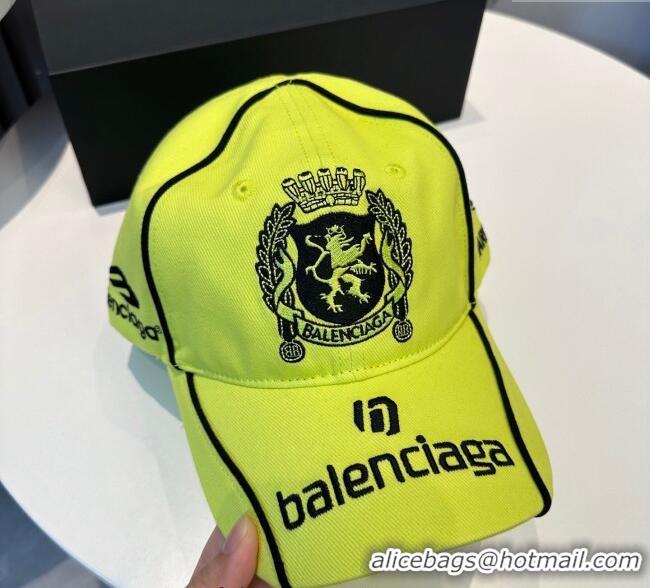 Unique Grade Balenciaga Canvas Baseball Hat 0617 Neon Green 2025