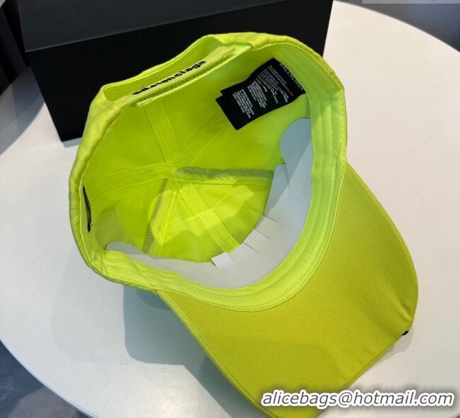 Unique Grade Balenciaga Canvas Baseball Hat 0617 Neon Green 2025