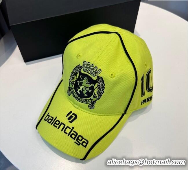 Unique Grade Balenciaga Canvas Baseball Hat 0617 Neon Green 2025