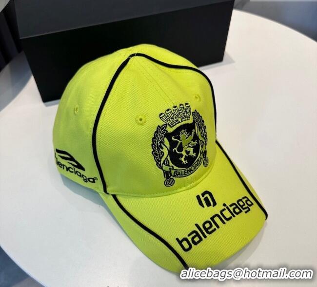 Unique Grade Balenciaga Canvas Baseball Hat 0617 Neon Green 2025