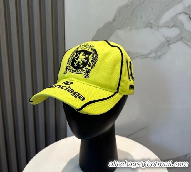 Unique Grade Balenciaga Canvas Baseball Hat 0617 Neon Green 2025