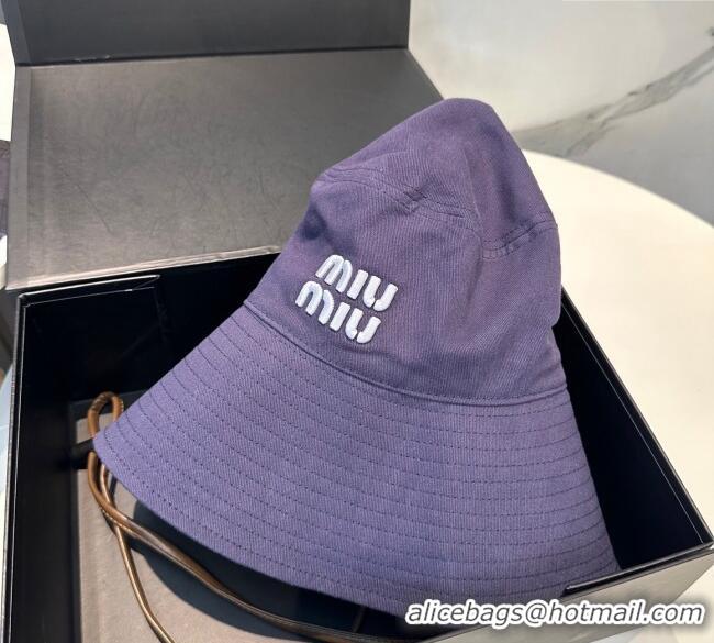 Good Product Miu Miu Canvas Bucket Hat 0617 Purple 2025