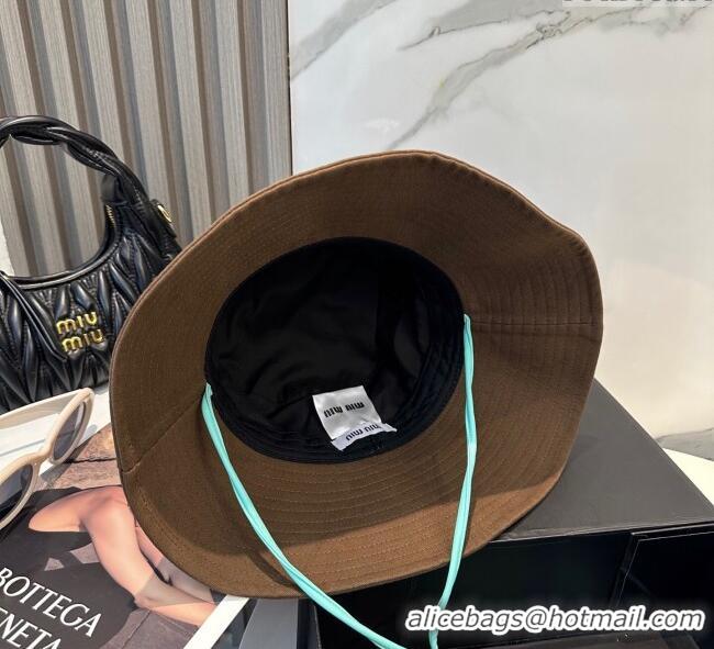 Luxury Discount Miu Miu Canvas Bucket Hat 0617 Brown 2025