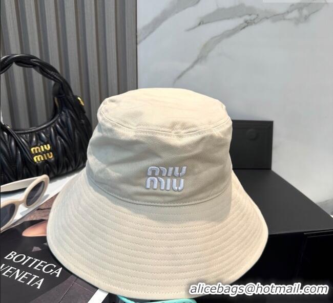 Unique Grade Miu Miu Canvas Bucket Hat 0617 White 2025