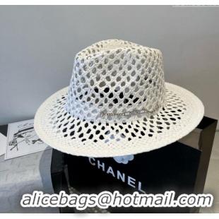 Low Cost Miu Miu Straw Wide Brim Hat 0617 White 2025