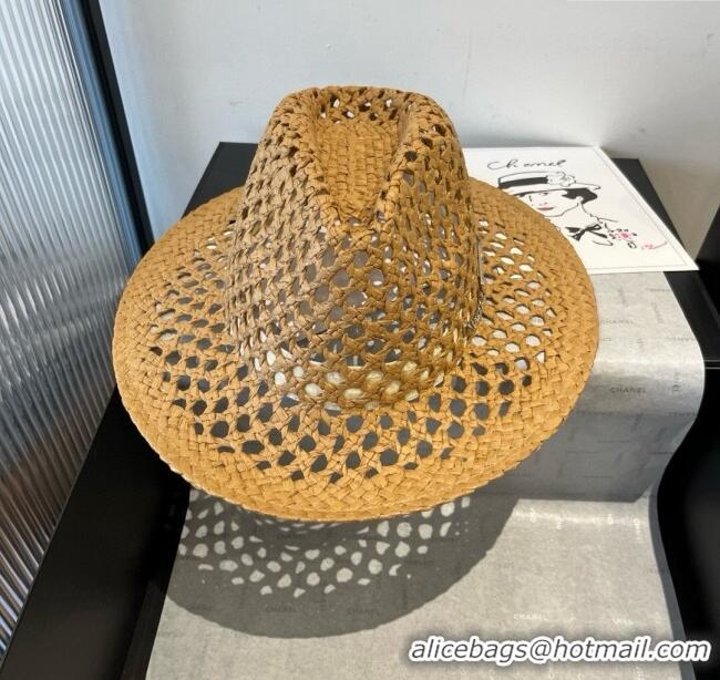 Top Design Miu Miu Straw Wide Brim Hat 0617 Khaki 2025