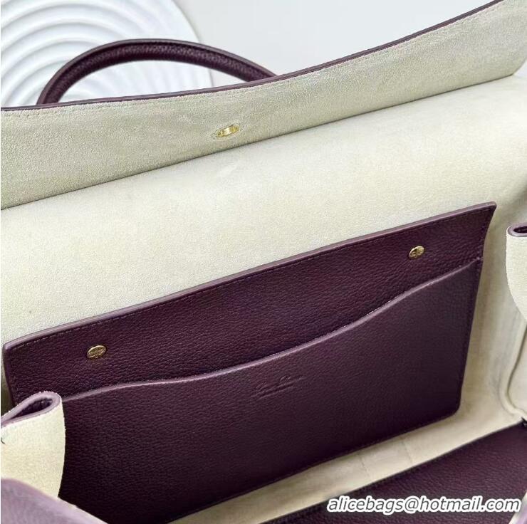 Top Quality Loro Piana Loom Bag L32 Fine Grained Leather Bag L5040 Burgundy